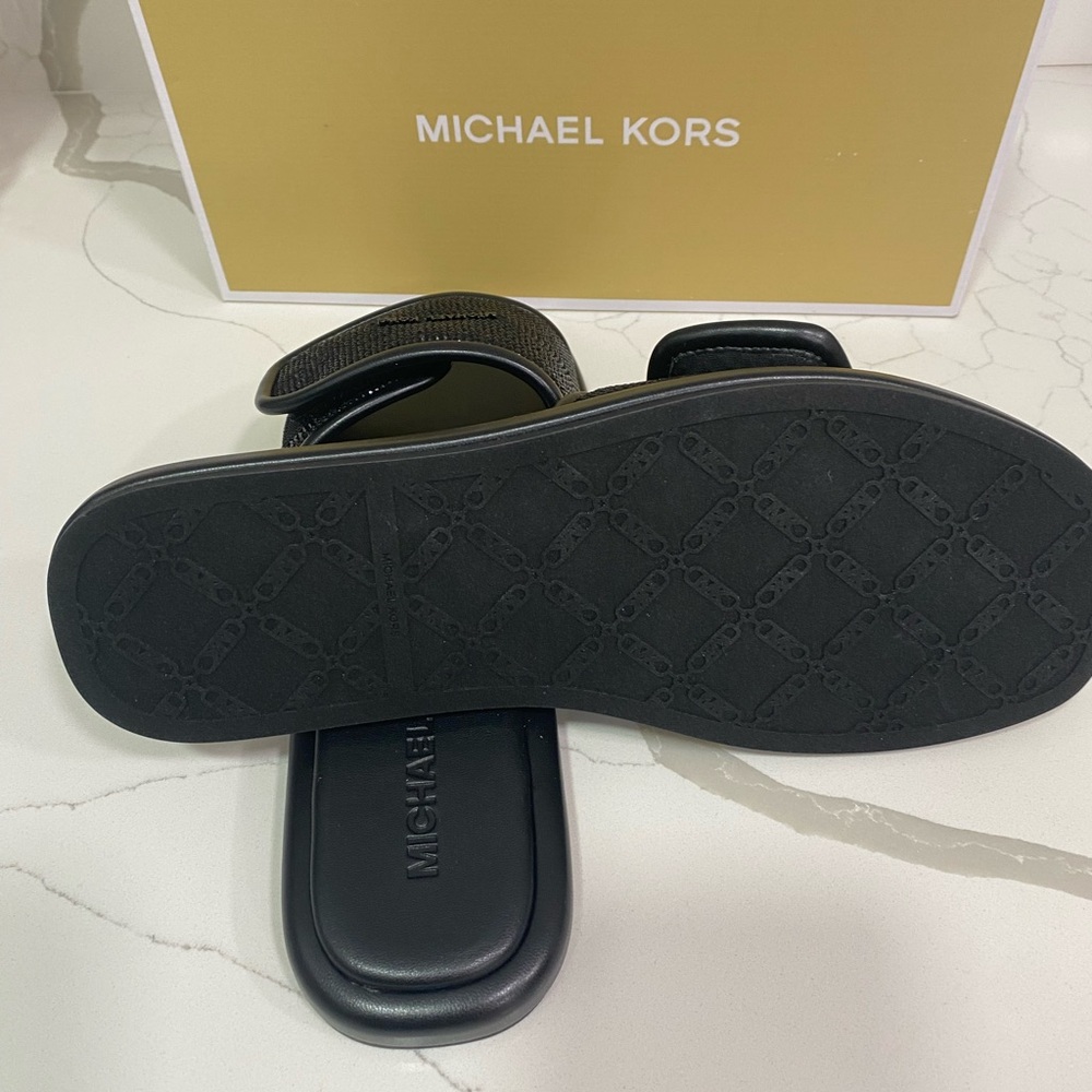 Michael Kors Black Crystal Slide Sandals - Picture 5 of 6